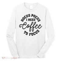 Halloween Hocus Pocus I Need Coffee To Focus Long Sleeve Shirt thumb 0