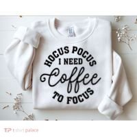 Halloween Hocus Pocus I Need Coffee To Focus Sweatshirt thumb 2