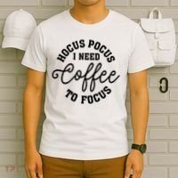 Halloween Hocus Pocus I Need Coffee To Focus T-Shirt thumb 6
