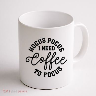 Halloween Hocus Pocus I Need Coffee To Focus Coffee Mug back