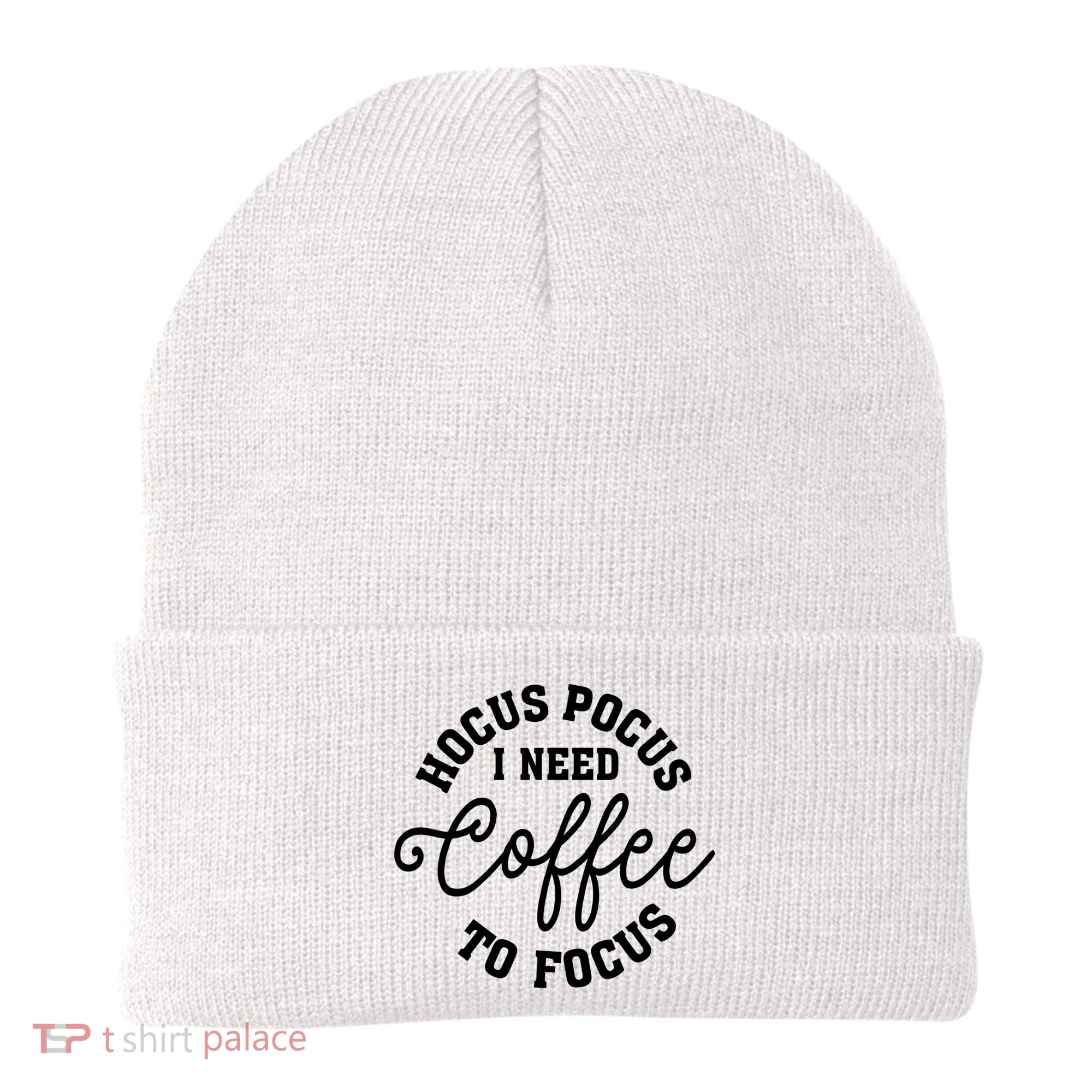 Halloween Hocus Pocus I Need Coffee To Focus Beanie