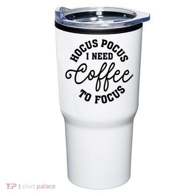 Halloween Hocus Pocus I Need Coffee To Focus Tumbler