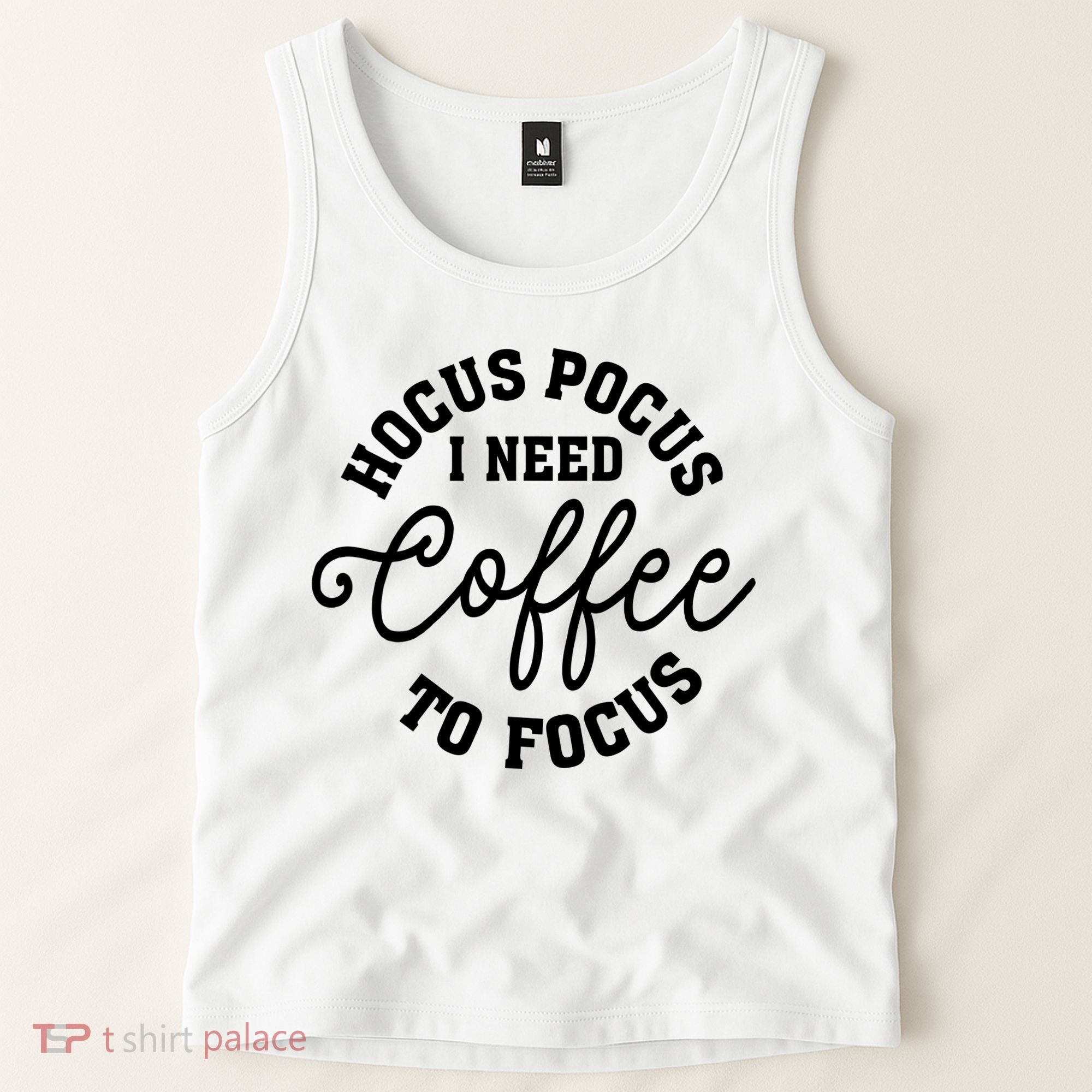 Halloween Hocus Pocus I Need Coffee To Focus Tank Top