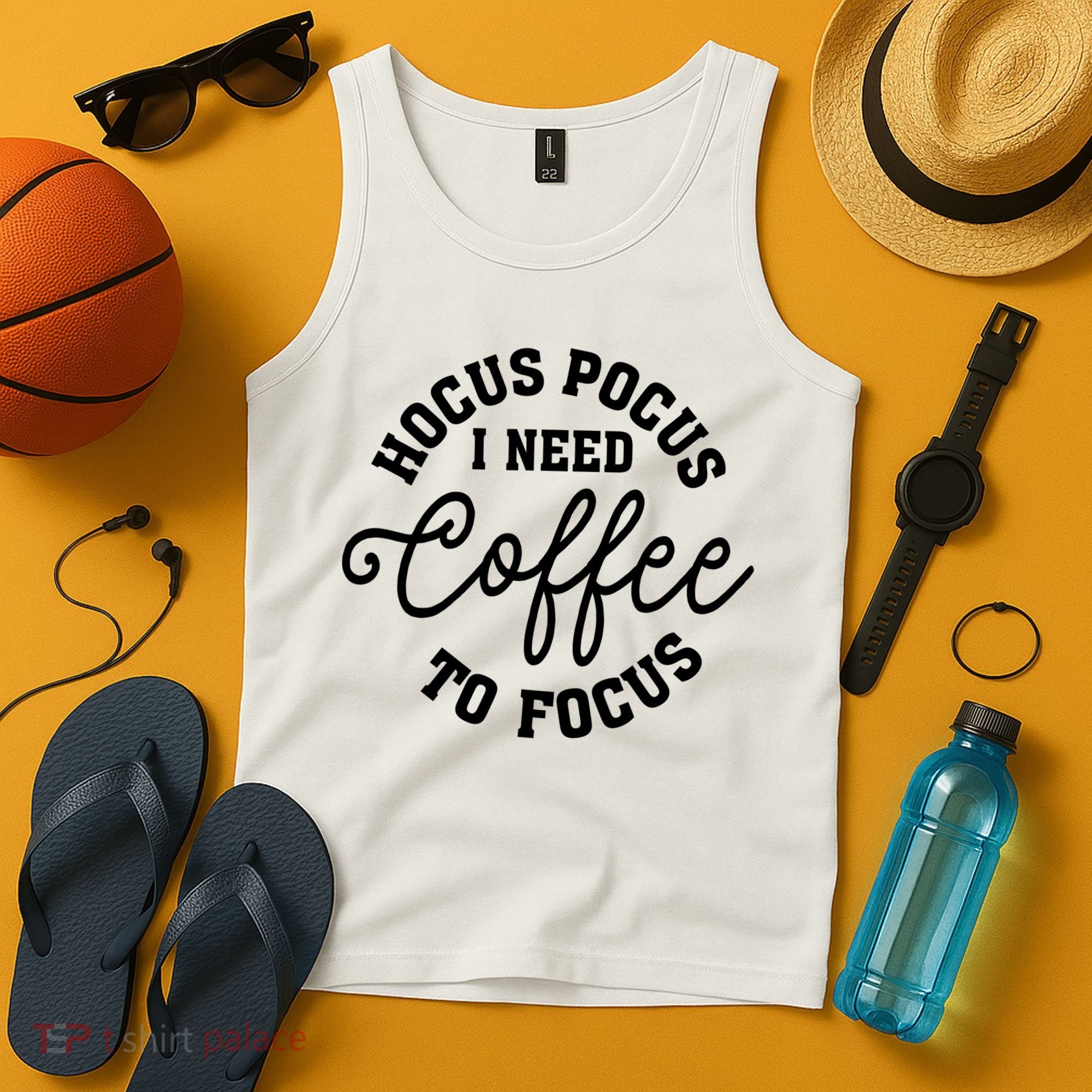 Halloween Hocus Pocus I Need Coffee To Focus Tank Top