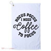 Halloween Hocus Pocus I Need Coffee To Focus Golf Towel thumb 0