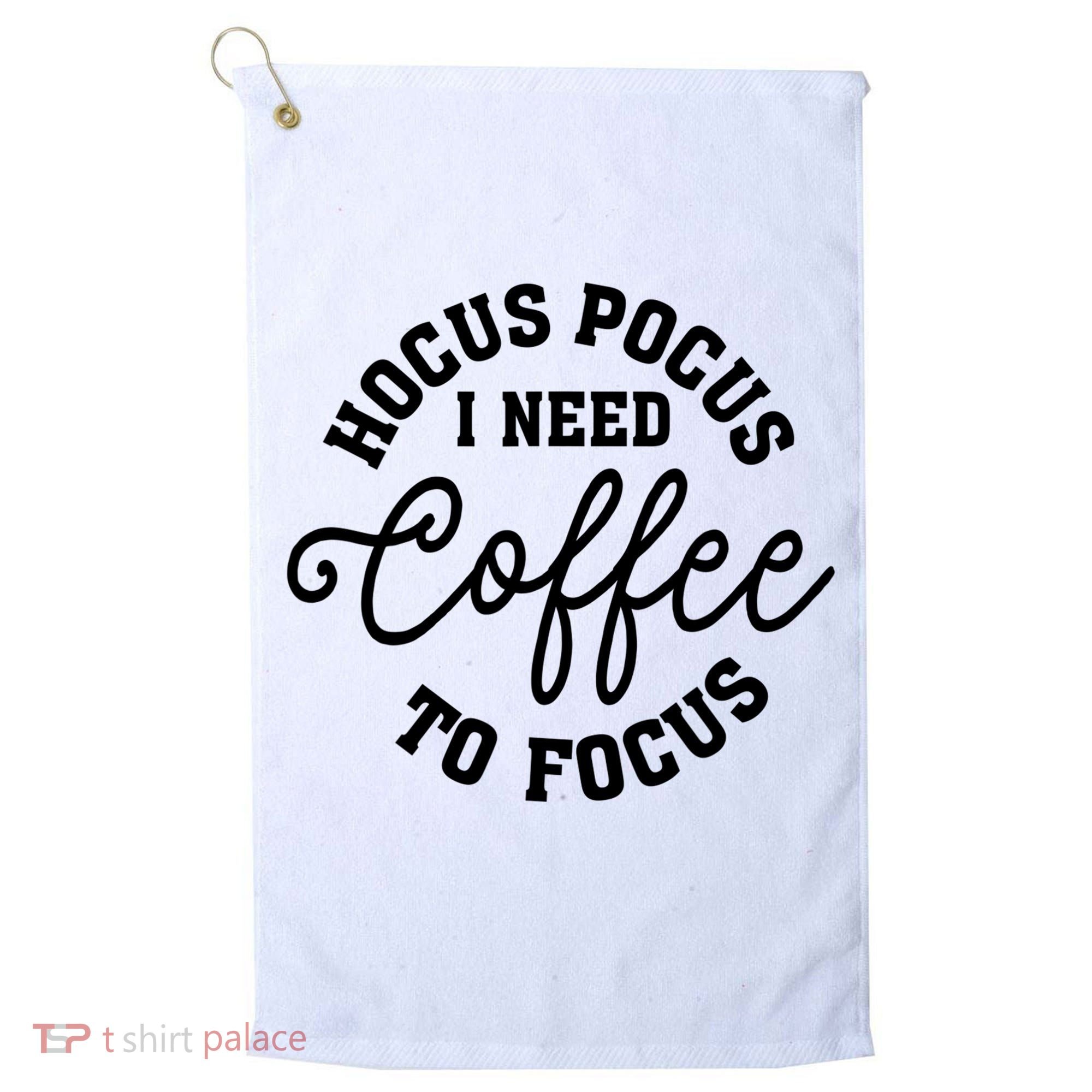 Halloween Hocus Pocus I Need Coffee To Focus Golf Towel
