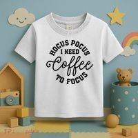 Halloween Hocus Pocus I Need Coffee To Focus Toddler T-Shirt thumb 3