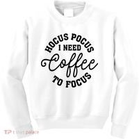 Halloween Hocus Pocus I Need Coffee To Focus Kids Sweatshirt thumb 0
