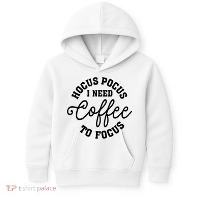 Halloween Hocus Pocus I Need Coffee To Focus Kids Hoodie