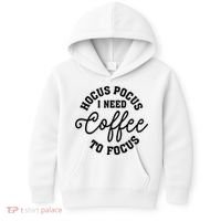 Halloween Hocus Pocus I Need Coffee To Focus Kids Hoodie thumb 0