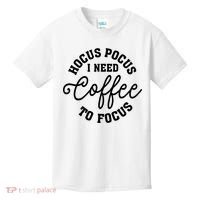 Halloween Hocus Pocus I Need Coffee To Focus Kids T-Shirt thumb 0