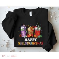 Happy Hallothanksmas Pumpkin Spice Cups Sweatshirt thumb 2
