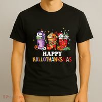 Happy Hallothanksmas Pumpkin Spice Cups T-Shirt thumb 3