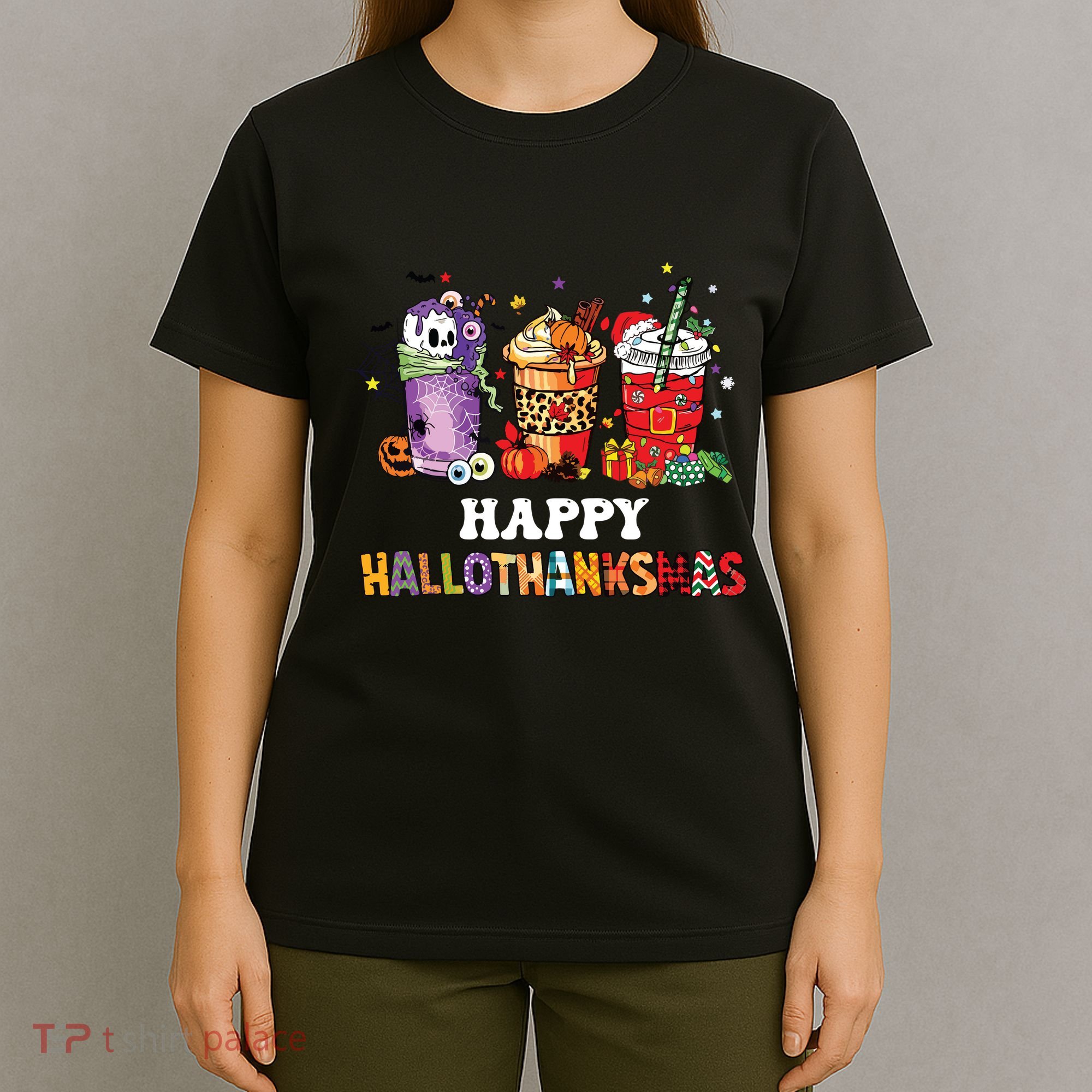 Happy Hallothanksmas Pumpkin Spice Cups T-Shirt