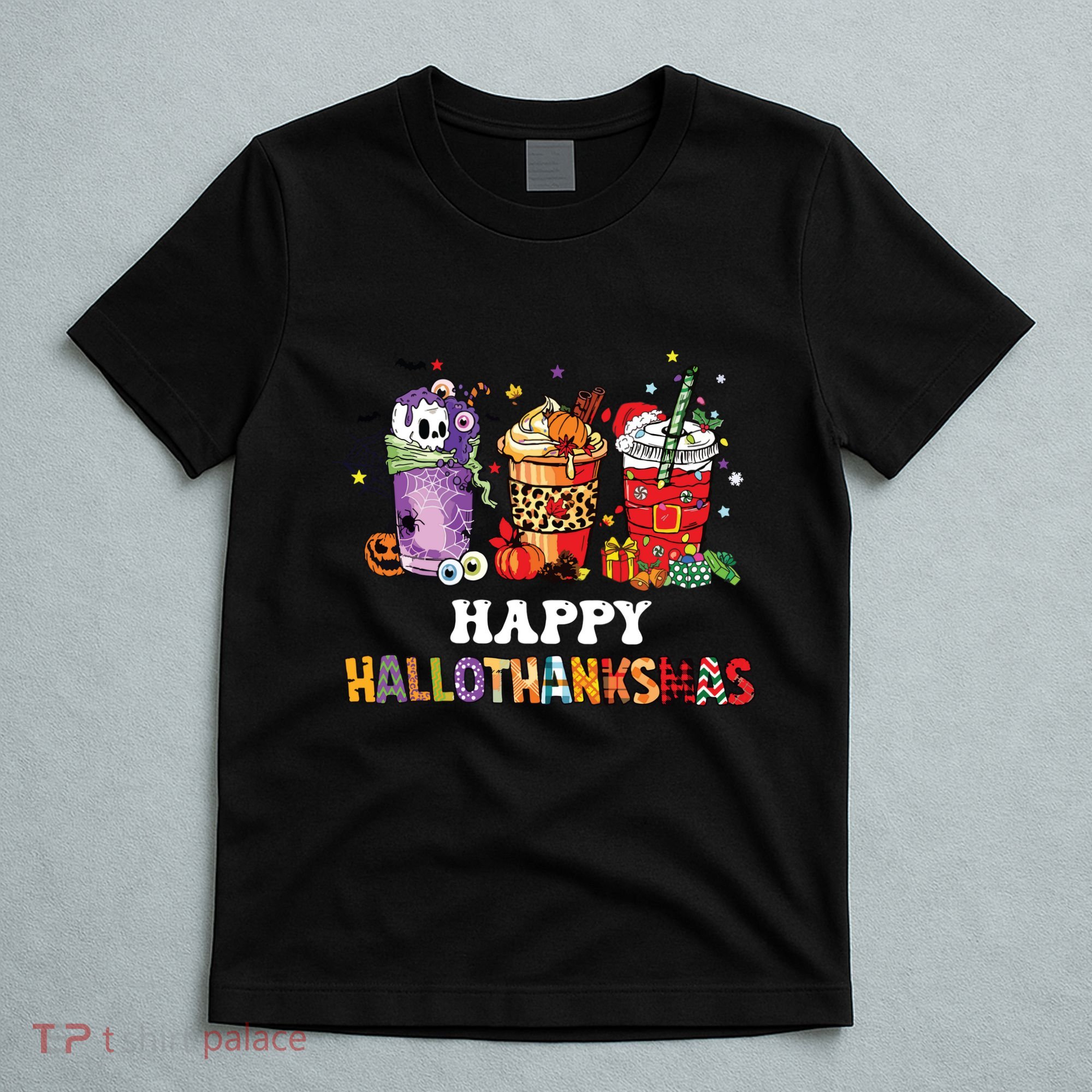 Happy Hallothanksmas Pumpkin Spice Cups T-Shirt