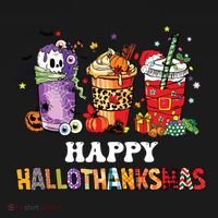 Happy Hallothanksmas Pumpkin Spice Cups Bucket Hat thumb 4