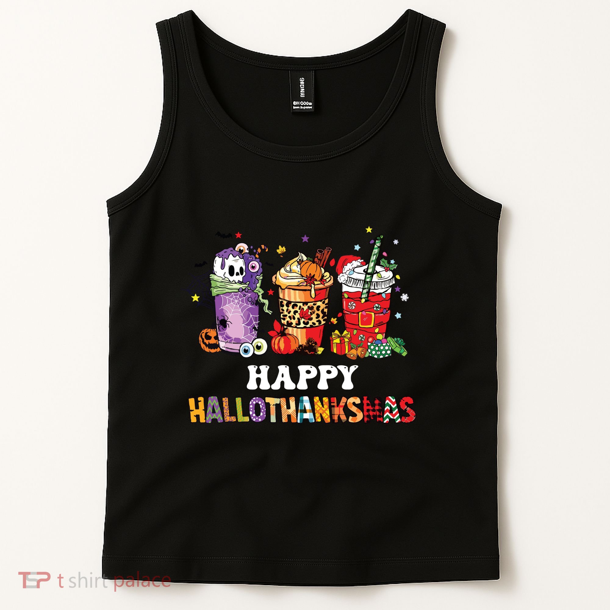 Happy Hallothanksmas Pumpkin Spice Cups Tank Top