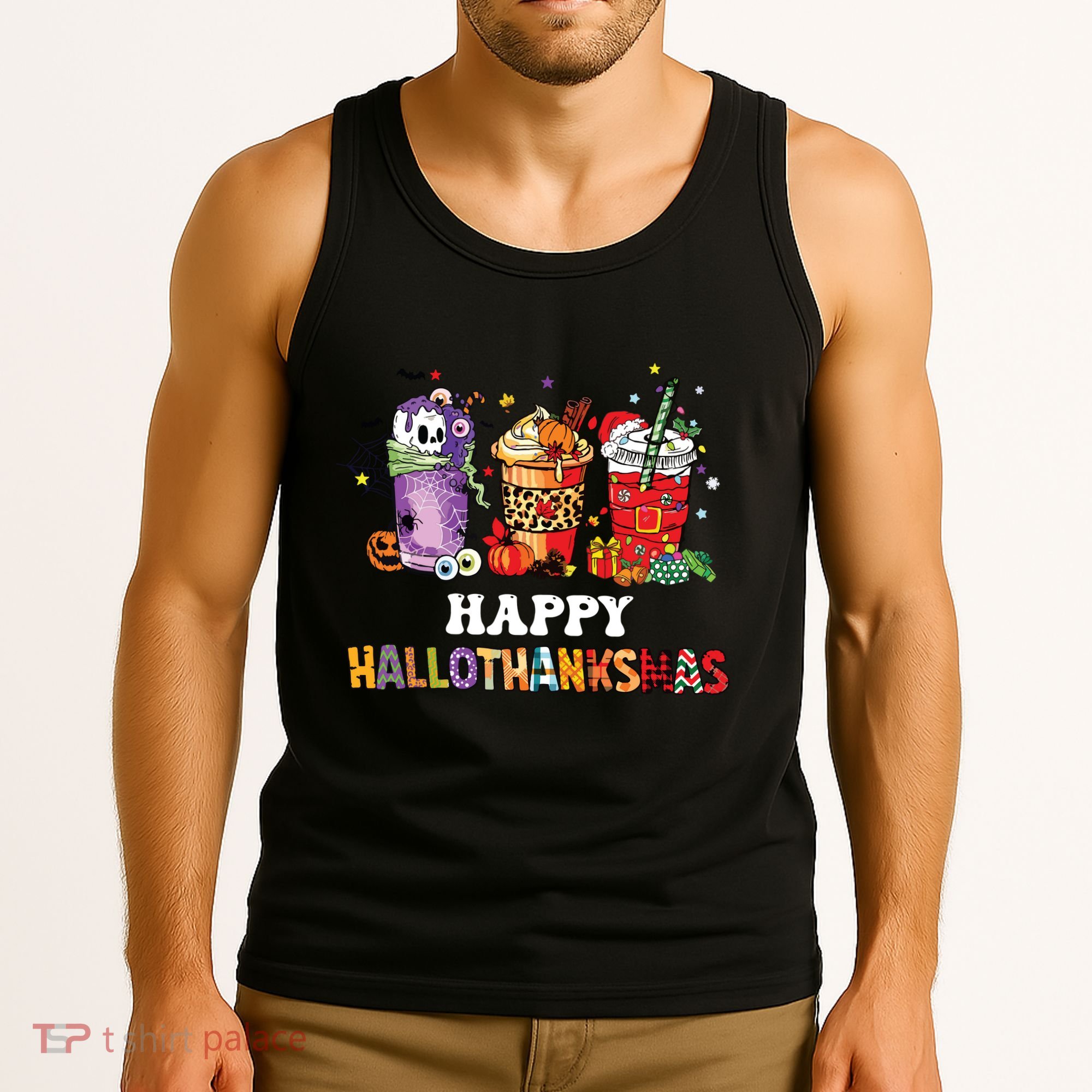 Happy Hallothanksmas Pumpkin Spice Cups Tank Top