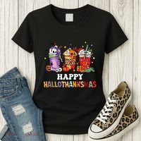 Happy Hallothanksmas Pumpkin Spice Cups Women's T-Shirt thumb 3