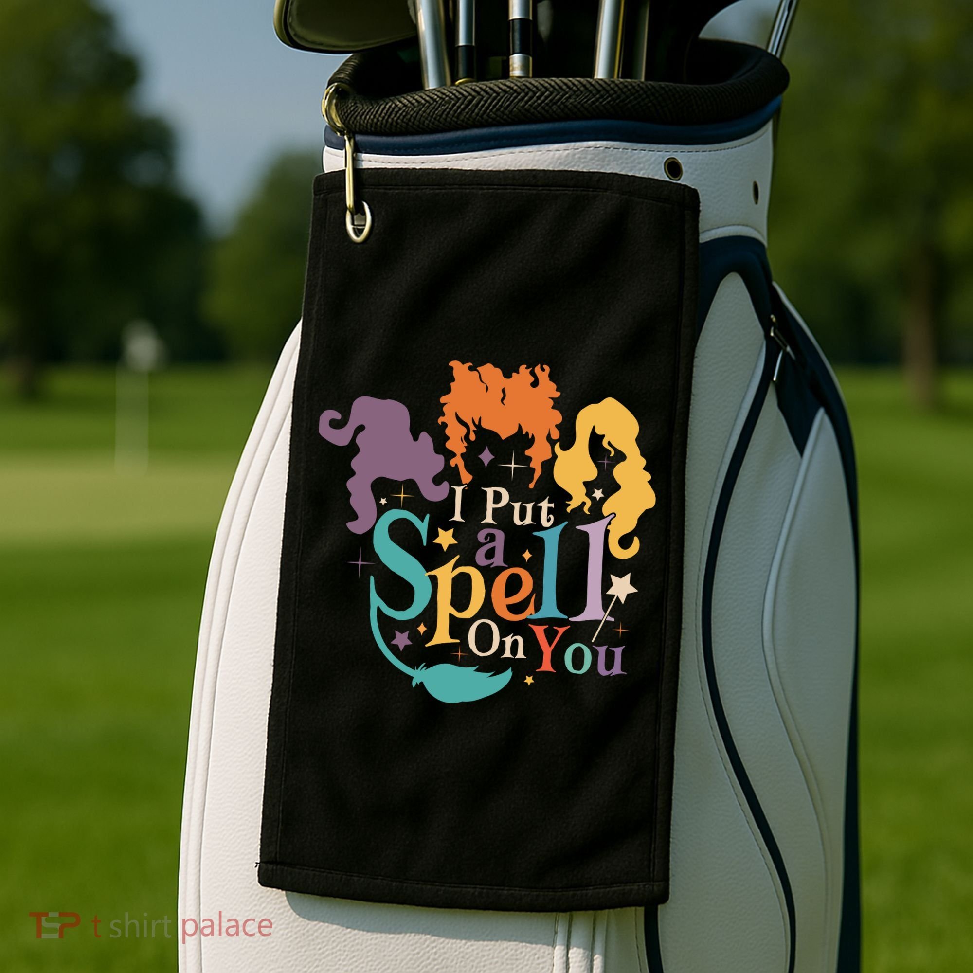 Halloween Hocus Pocus I Put A Spell On You Sanderson Sisters Golf Towel