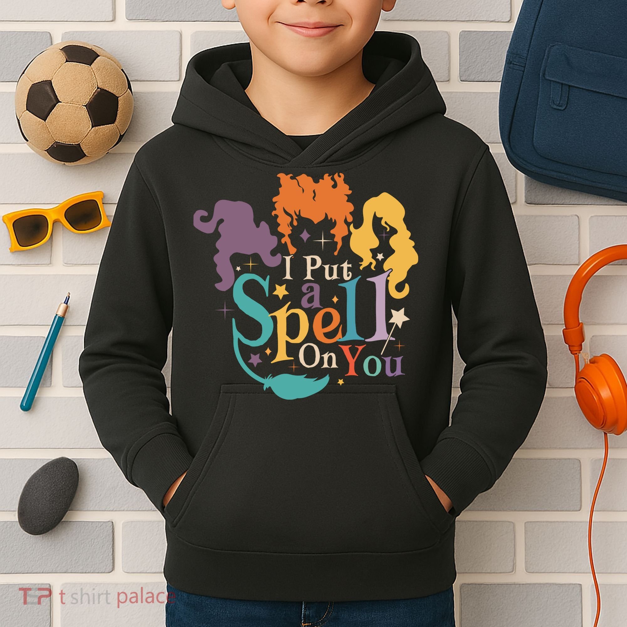 Halloween Hocus Pocus I Put A Spell On You Sanderson Sisters Kids Hoodie