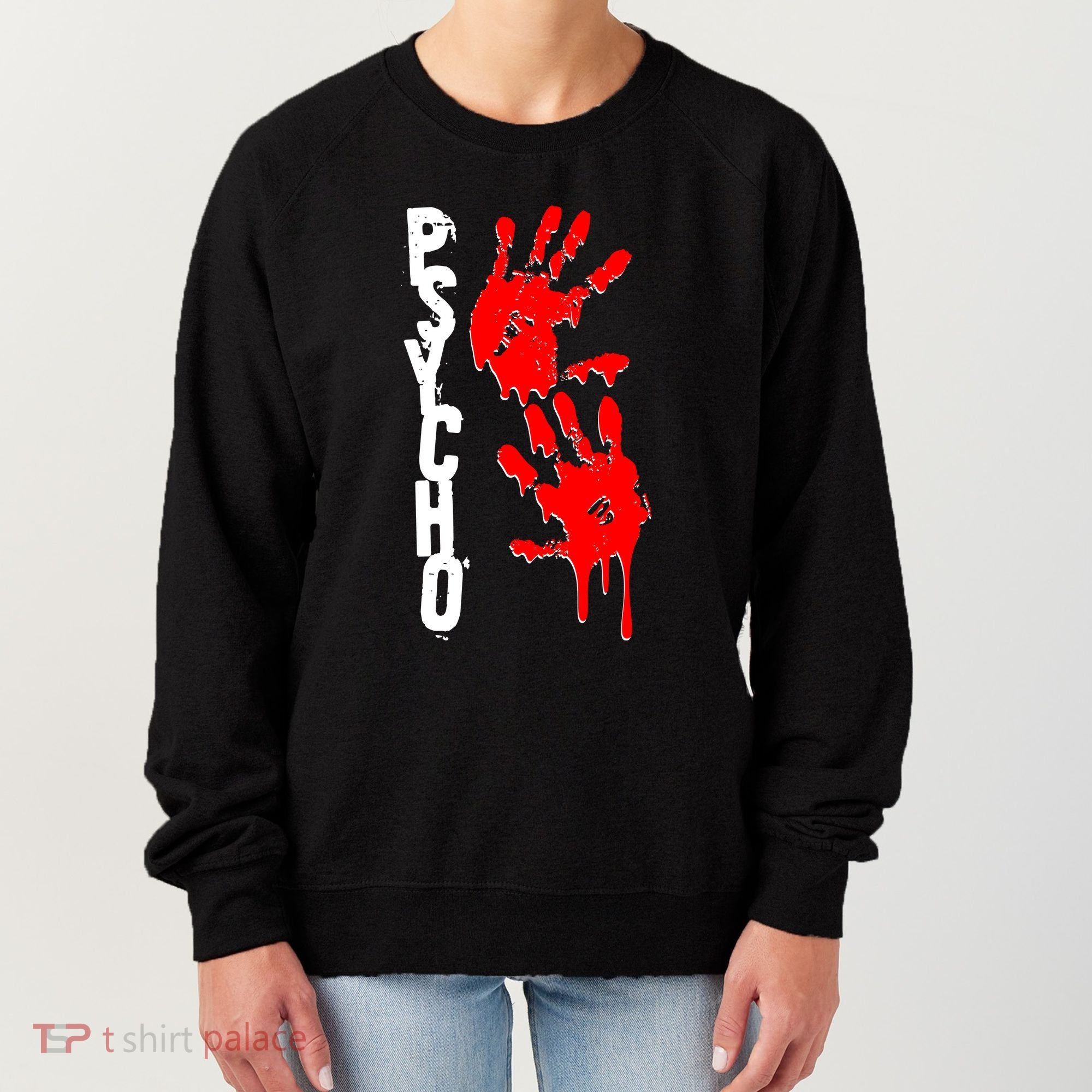 Halloween Horror Psycho Hand Prints Women's Sweatshirt