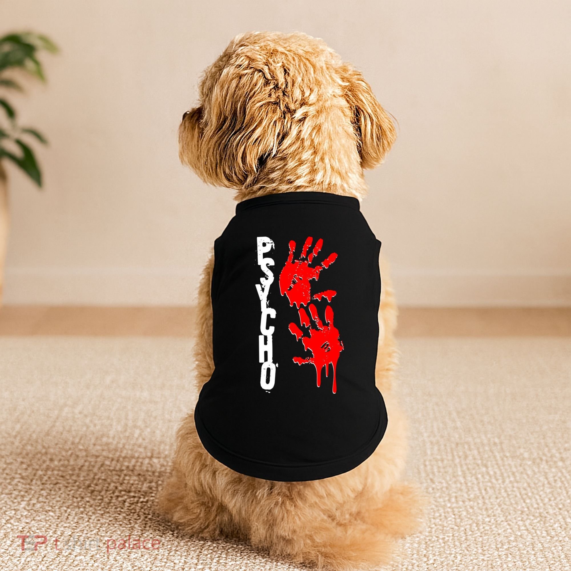 Halloween Horror Psycho Hand Prints Doggie Tank