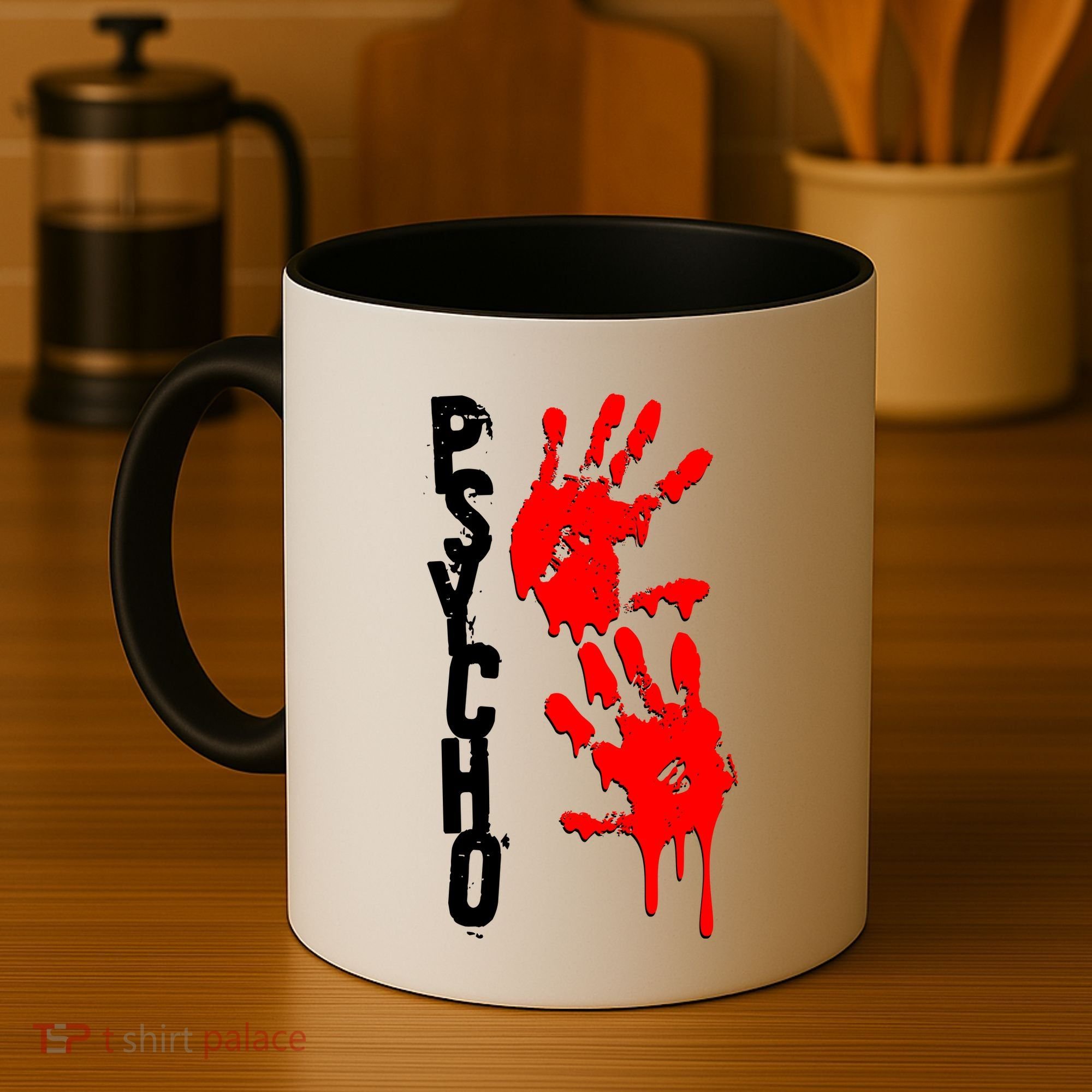 Halloween Horror Psycho Hand Prints Coffee Mug
