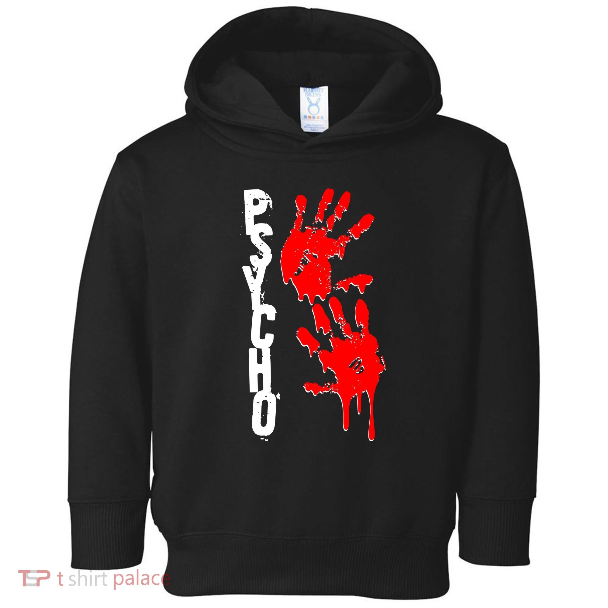 Halloween Horror Psycho Hand Prints Toddler Hoodie