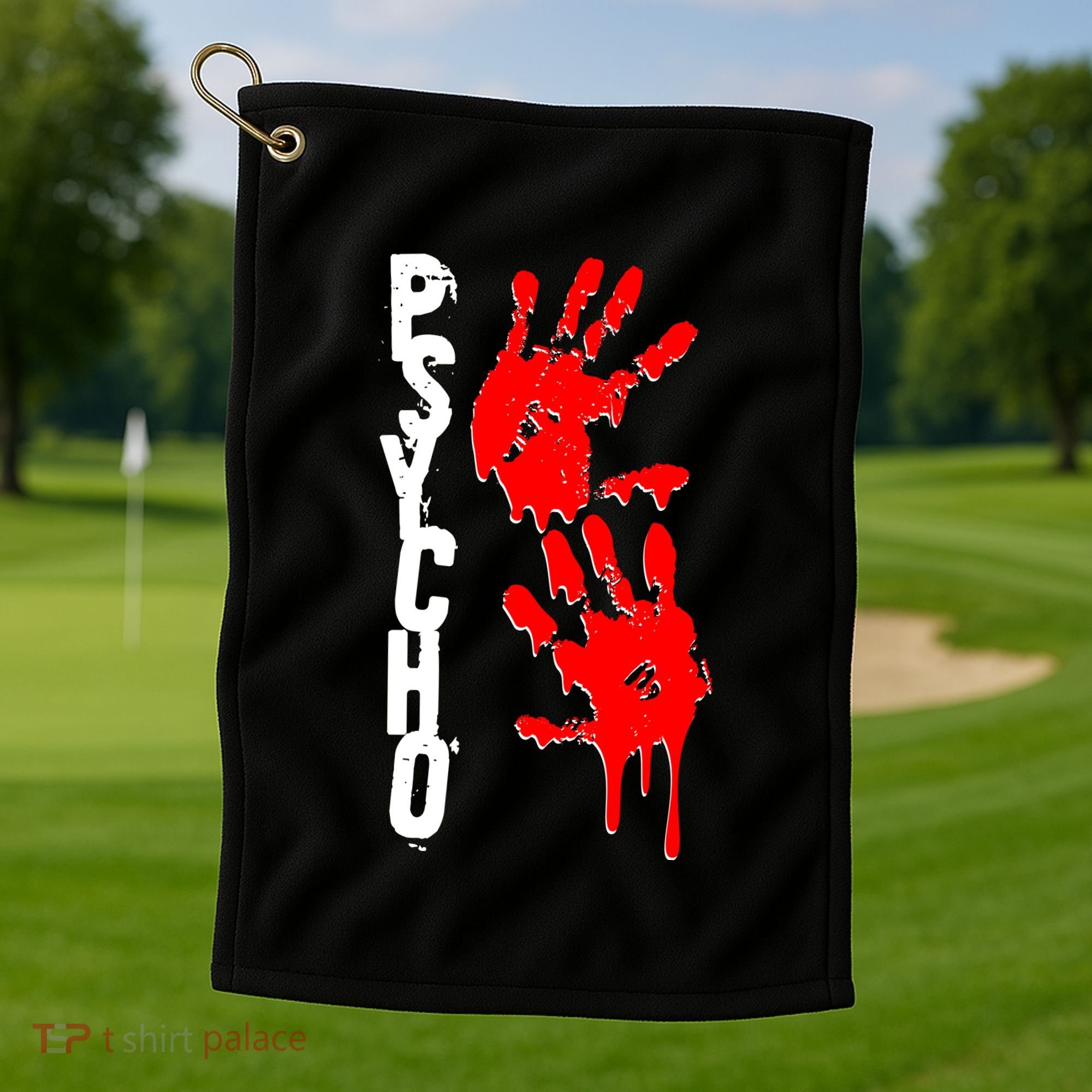 Halloween Horror Psycho Hand Prints Golf Towel