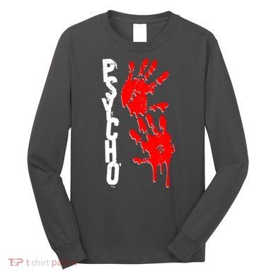 Halloween Horror Psycho Hand Prints Long Sleeve Shirt