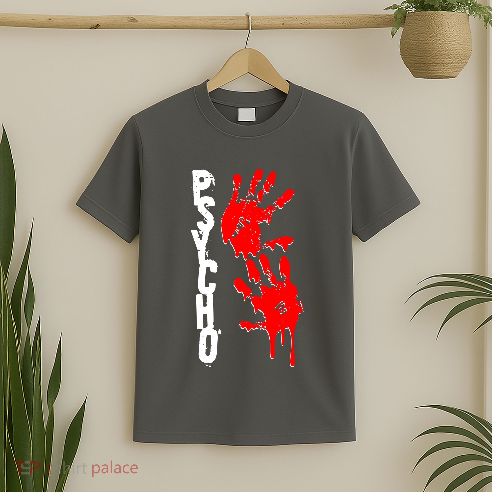 Halloween Horror Psycho Hand Prints T-Shirt