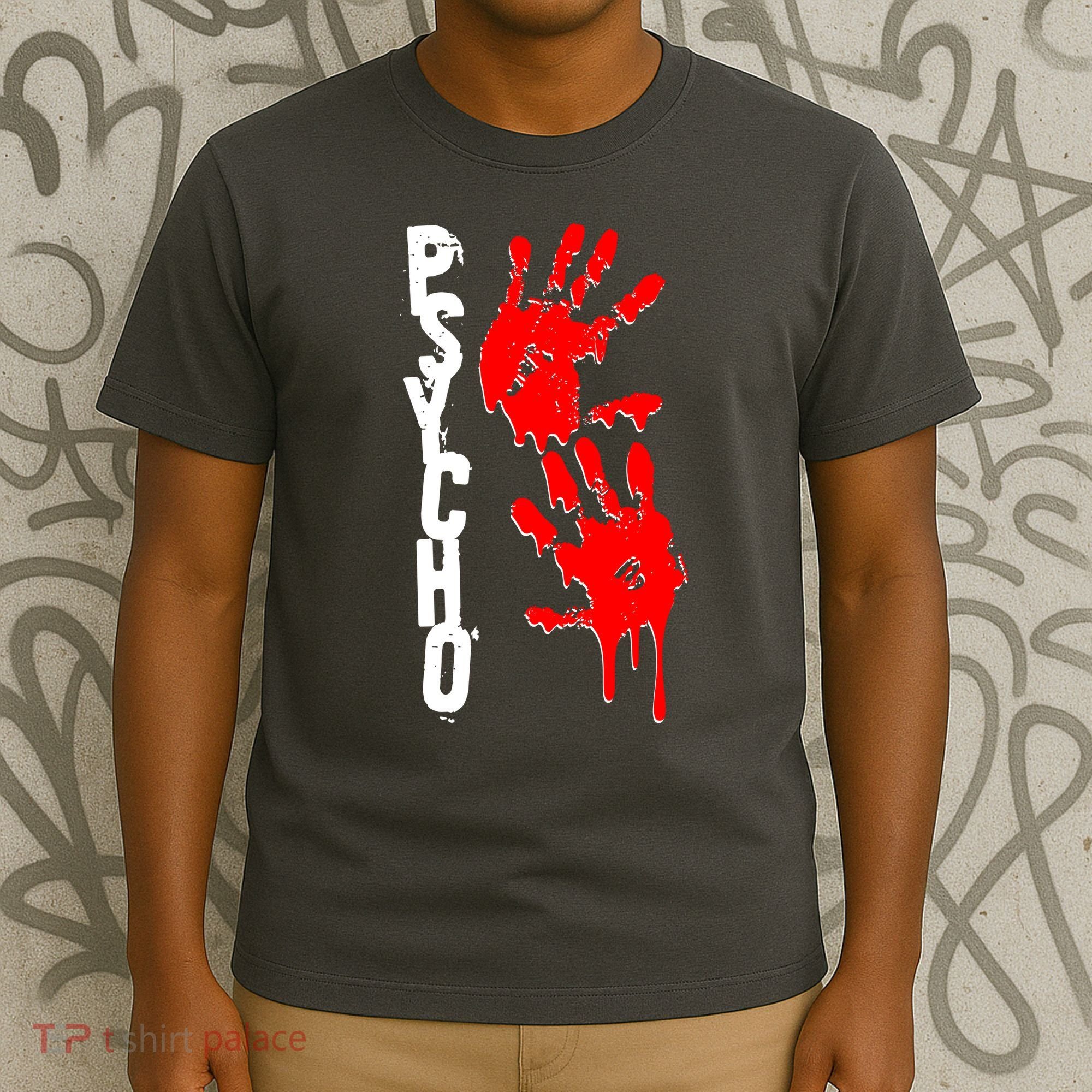 Halloween Horror Psycho Hand Prints T-Shirt