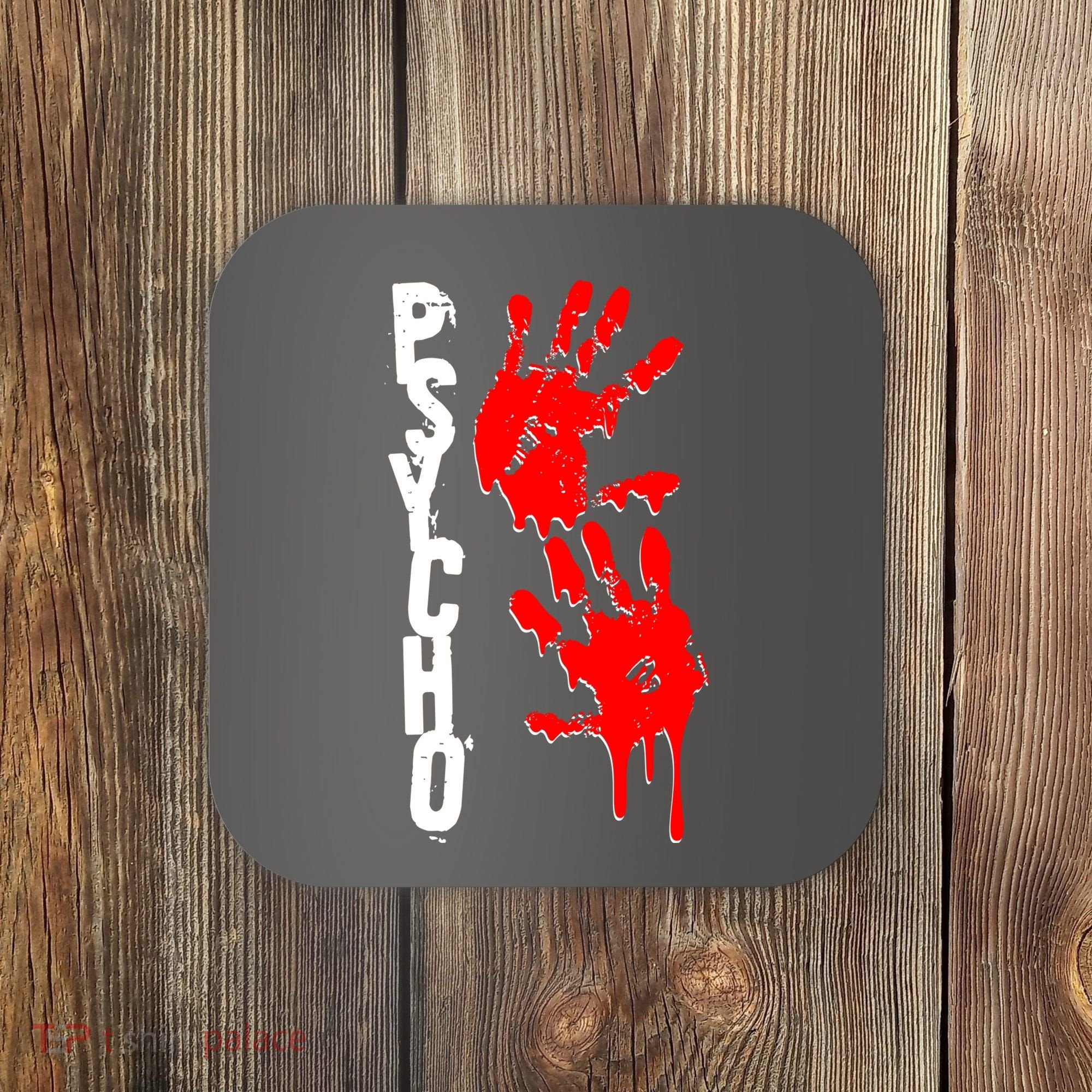 Halloween Horror Psycho Hand Prints Coaster