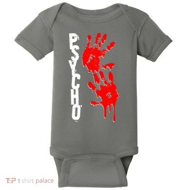 Halloween Horror Psycho Hand Prints Baby Bodysuit