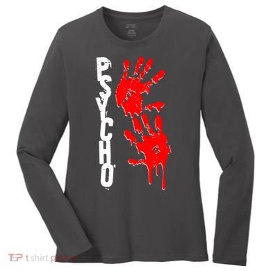 Halloween Horror Psycho Hand Prints Women's Long Sleeve Shirt