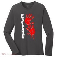 Halloween Horror Psycho Hand Prints Women's Long Sleeve Shirt thumb 0