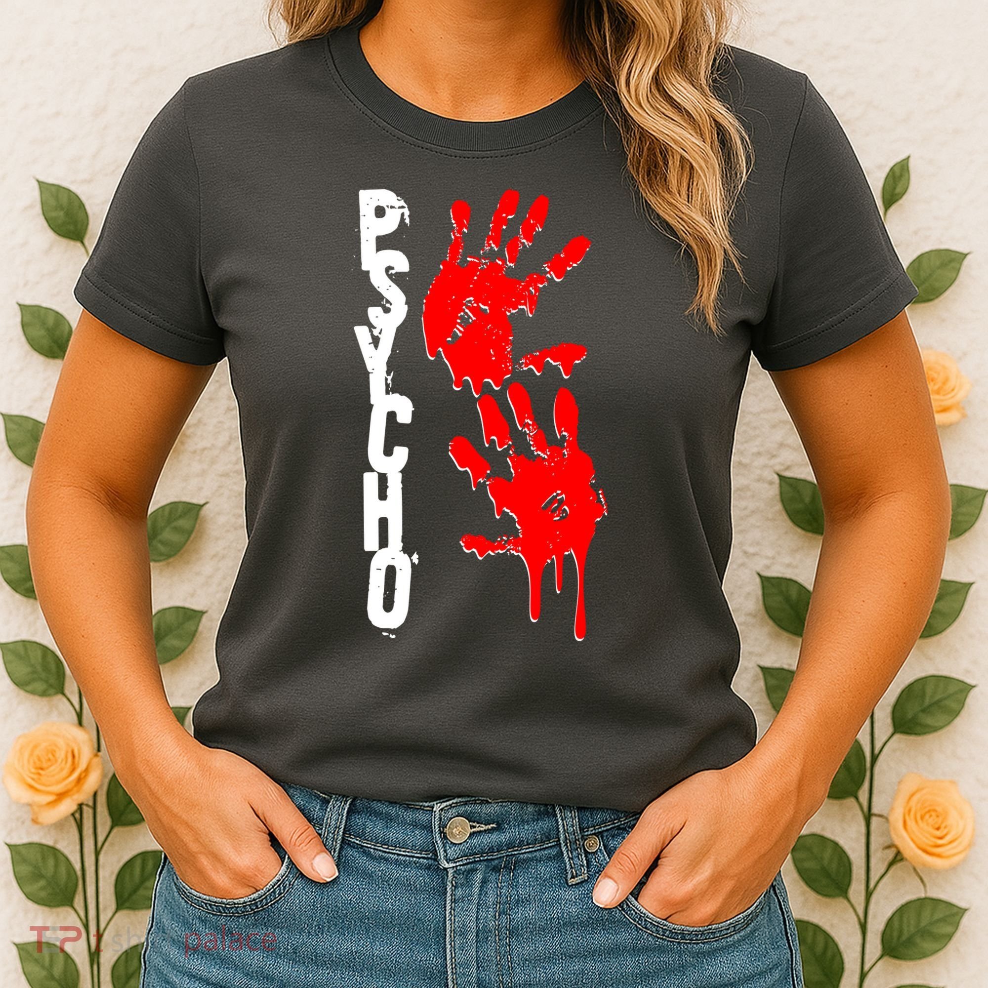 Halloween Horror Psycho Hand Prints Women's T-Shirt