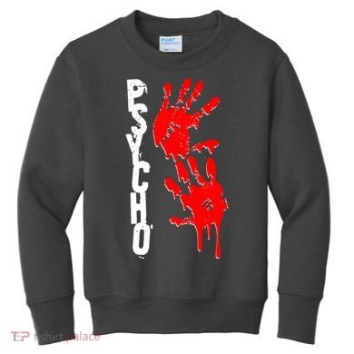 Halloween Horror Psycho Hand Prints Kids Sweatshirt