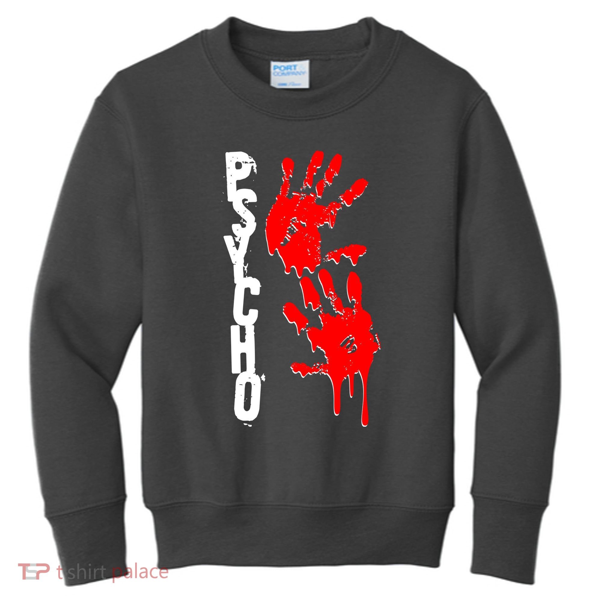 Halloween Horror Psycho Hand Prints Kids Sweatshirt