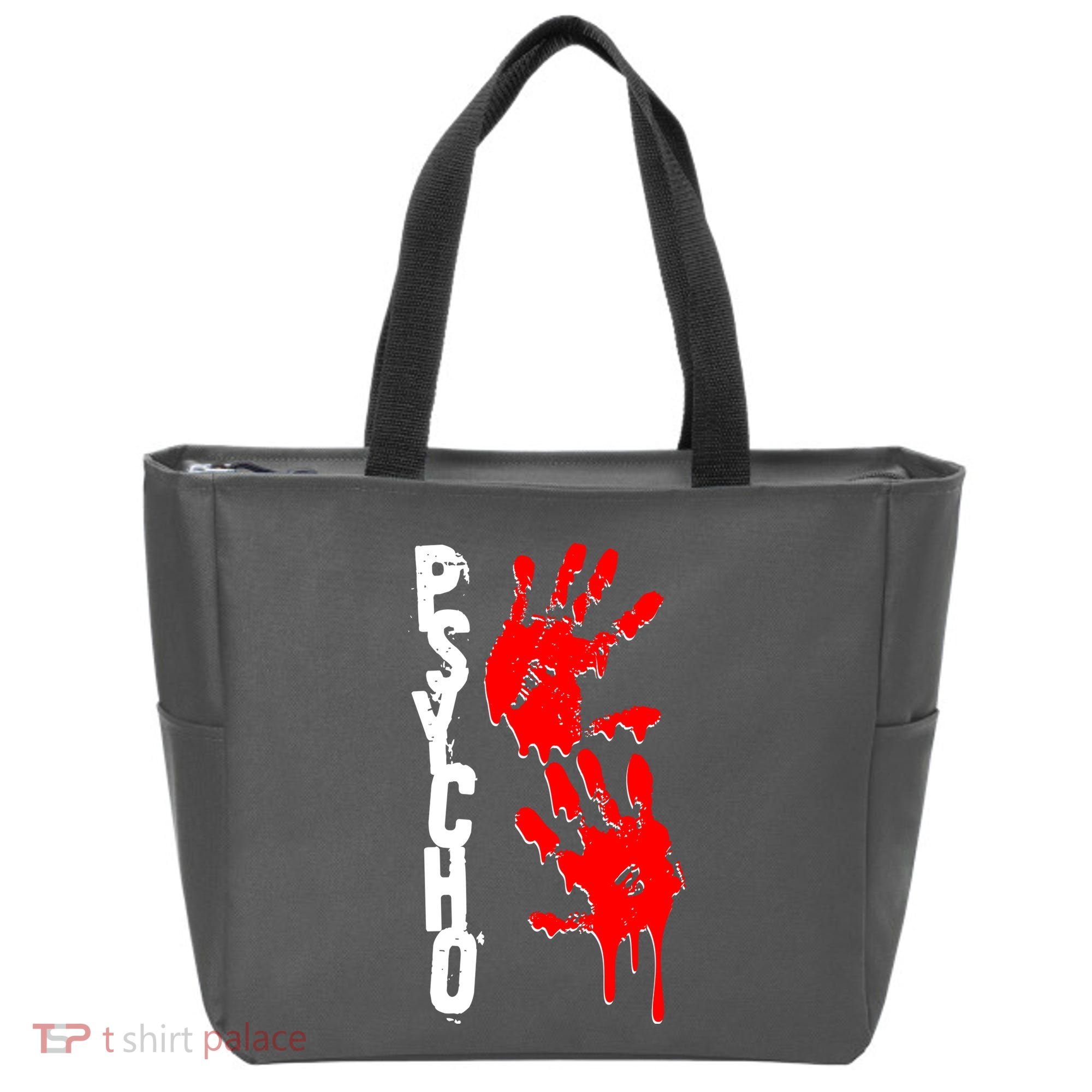 Halloween Horror Psycho Hand Prints Tote Bag