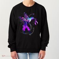 Hummingbird Holding Purple Ribbon AlzheimerS Women's Sweatshirt thumb 0