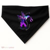 Hummingbird Holding Purple Ribbon AlzheimerS USA-Made Doggie Bandana thumb 0