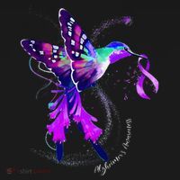 Hummingbird Holding Purple Ribbon AlzheimerS USA-Made Doggie Bandana thumb 2