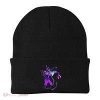Hummingbird Holding Purple Ribbon AlzheimerS Beanie thumb 0