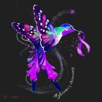 Hummingbird Holding Purple Ribbon AlzheimerS Golf Towel thumb 3