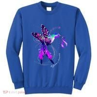 Hummingbird Holding Purple Ribbon AlzheimerS Sweatshirt thumb 0
