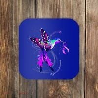 Hummingbird Holding Purple Ribbon AlzheimerS Coaster thumb 0