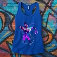 Hummingbird Holding Purple Ribbon AlzheimerS Women's Tank Top thumb 3