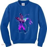 Hummingbird Holding Purple Ribbon AlzheimerS Kids Sweatshirt thumb 0